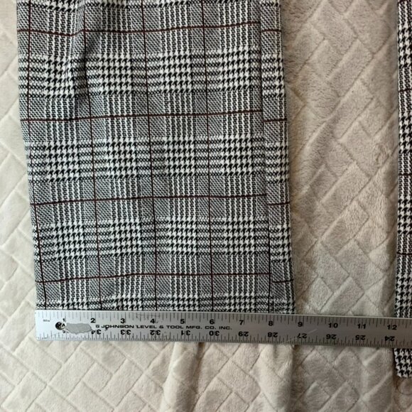 Time And Tru Womens Large Office Dress Pants Gray Houndstooth Plaid Straight Leg - Picture 10 of 14